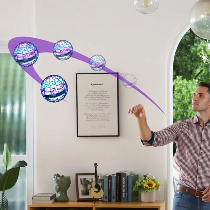 Đồ Chơi Quả Cầu Bay, Với Đồ Chơi Quả Cầu Bay Xoay 360 °, Để Giảm Căng Thẳng, Vui Nhộn, Sử Dụng Trong Nhà Và Ngoài Trời, Phát Sáng, C1R4 8