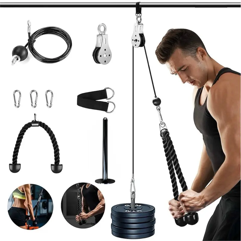 12 SET (RẺ VÔ ĐỊCH) Tập GYM Tại Nhà. Bộ Dây Cáp Ròng Rọc INOX Tập GYM Tại Nhà Tiện Lợi [TẬP FULL BODY] DA DẠNG BÀI TẬP 0