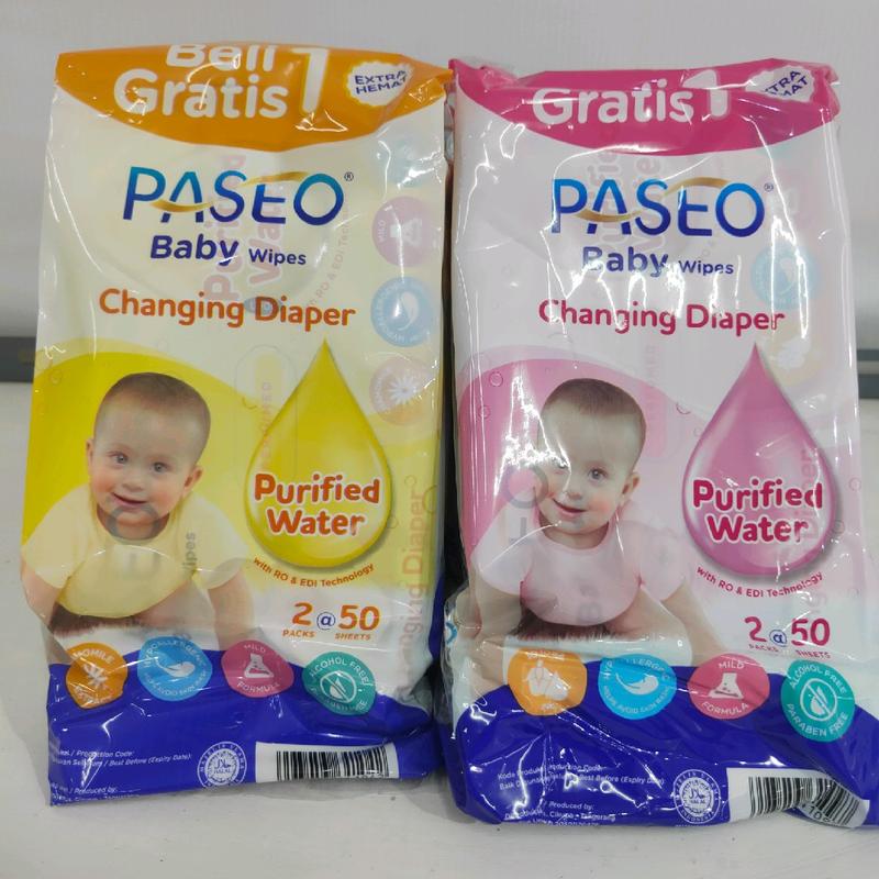 Paseo baby wipes changing diaper purified water. 1