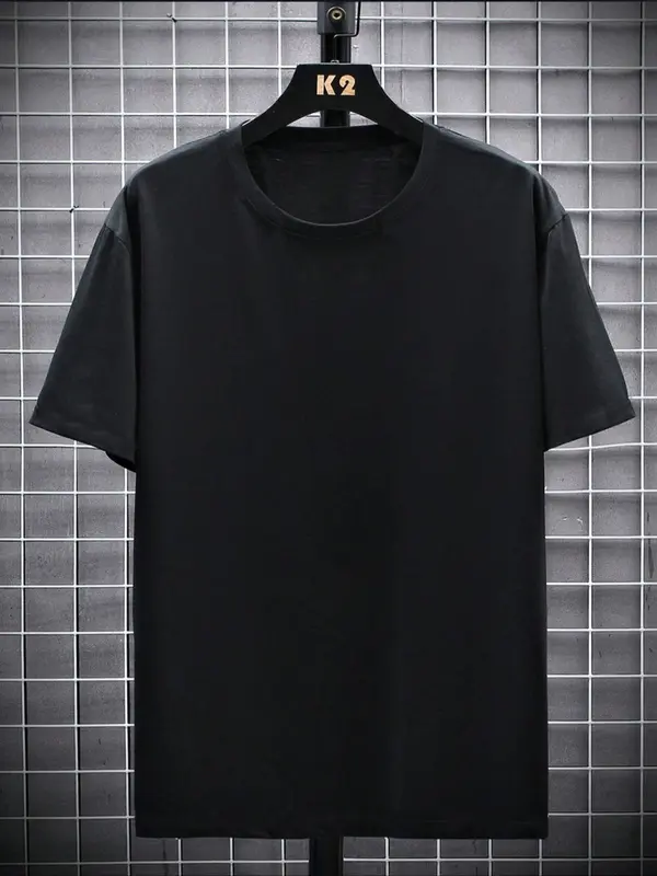 Men's Letter & Figure Print Round Neck Lounge Tee, Loose Casual Short Sleeve Crew Neck T-shirt for Daily Wear, Men's Sleepwear & Loungewear for All Seasons 4