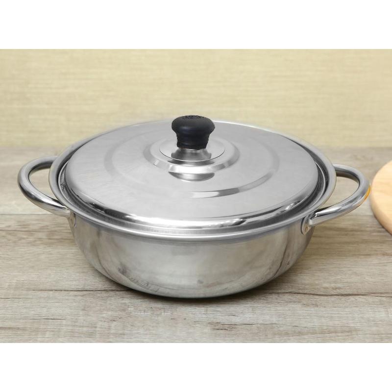 Nồi lẩu Inox 24cm - Nồi inox Tiện Dụng Ăn Nhậu Gia Đình, Bạn Bè, Hàng Quán