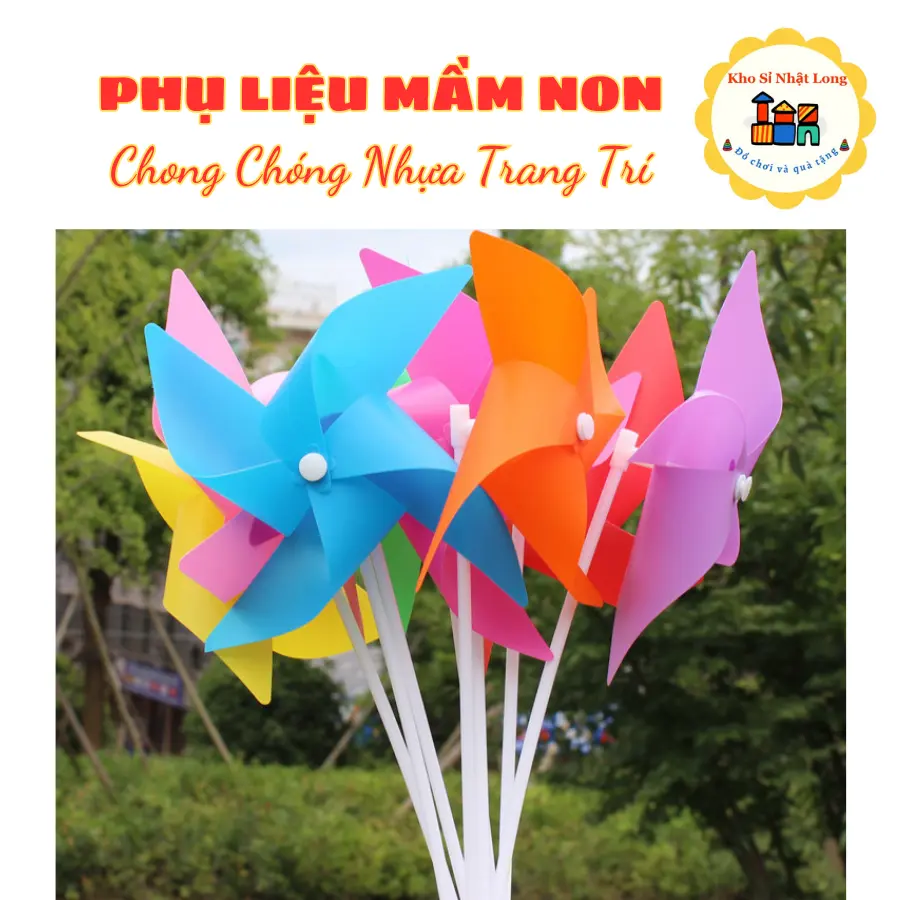 Chong chóng nhựa nhiều màu cầm tay - Chong chóng que cầm Đồ Chơi Toy