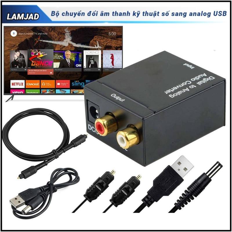 Hộp Chuyển Đổi Âm Thanh TV Sợi Quang Màu Đen-Bộ Chuyển Đổi Cáp Quang Đồng Trục Sang Âm Thanh Analog Mini