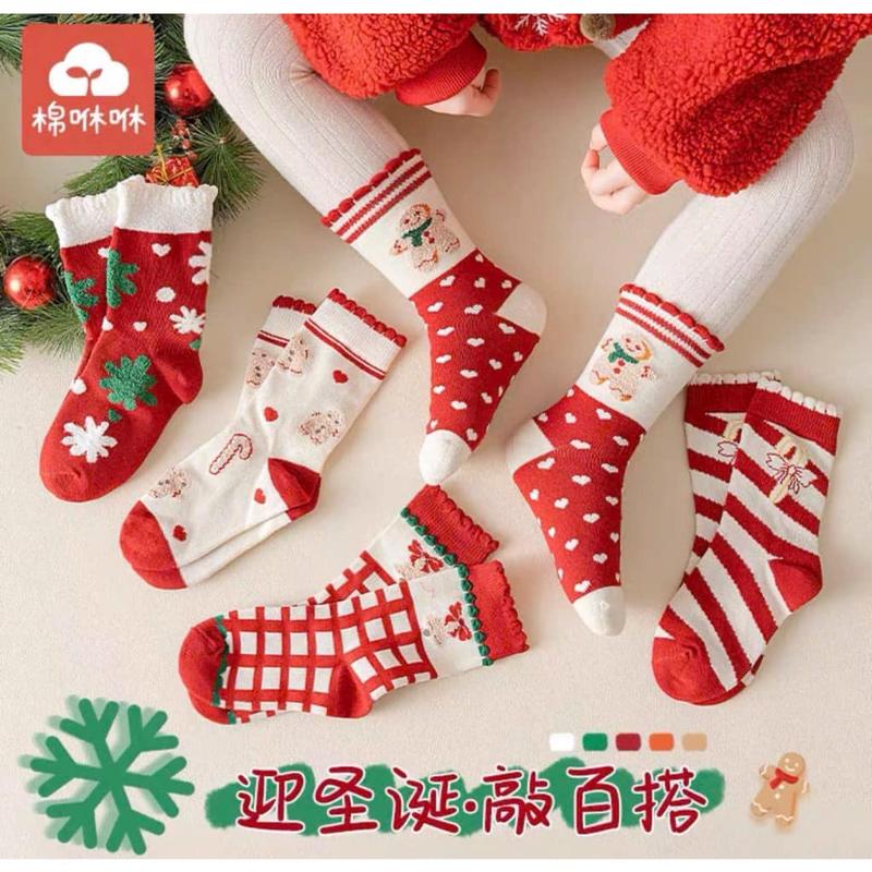 Combo 10 đôi tất noel cổ cao Phong Cách Giáng Sinh Ông Gìa Noel 6