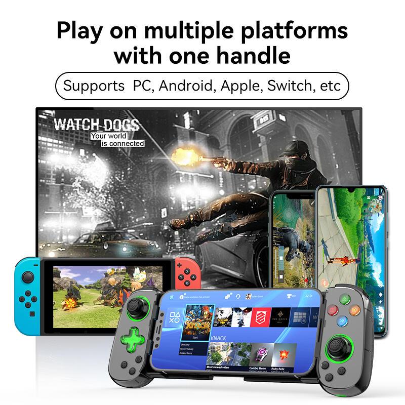 Tay Cầm Chơi Game, Tay Cầm Chơi Game Có Thể Co Giãn, Sáu Trục, Tương Thích Với Điện Thoại Android Và PC / iOS, Bluetooth Không Dây, Hỗ Trợ Công Tắc, D7, Thích Hợp Cho Chơi Game 1