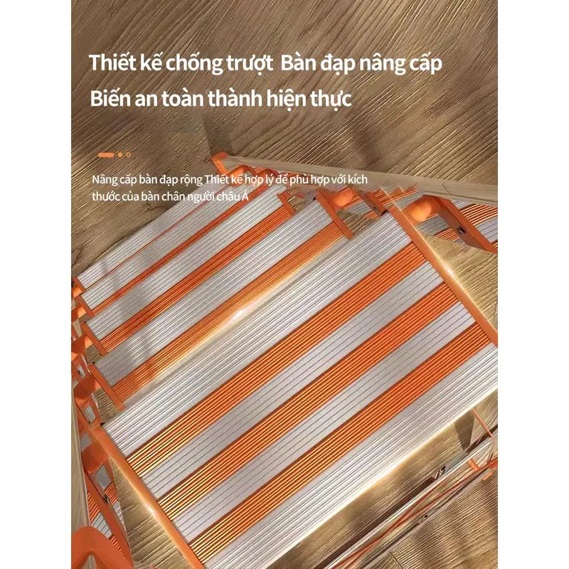 Thang Gấp Gọn 4 5 6 Bậc Ameca Khung Thang Chữ A Nhập Khẩu 1.5M 2M Thang Inox 304 Nhôm Ghế Gia Đìn 4