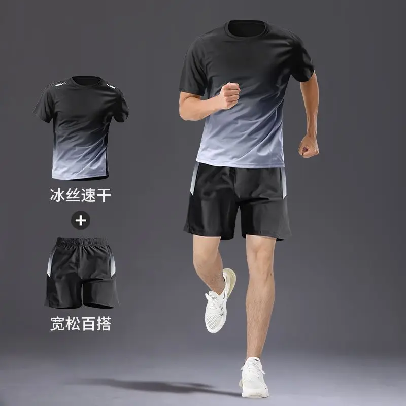 Bộ Quần Áo Quần Áo Thể Thao Tập Thể Dục, Bộ Sưu Tập Năm 2025, Thích Hợp Chạy Bộ, Mỏng Và Nhanh Khô, Có Sẵn Trong Mùa Hè, Áo Phông ngắn Tay Và Quần Đùi, Thích Hợp Để Tập Bóng Rổ 3