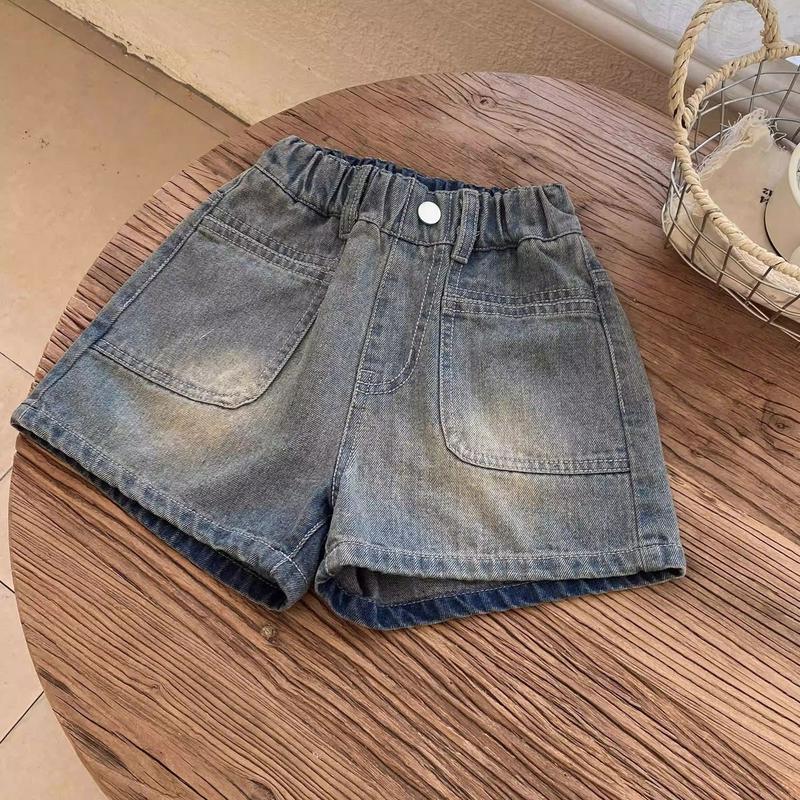 Product Introduction of Quần Short Denim, Cho Bé Gái, Hàng Mới Về Mùa Hè 2025, Phong Cách Hàn Quốc, Thường Ngày, Mỏng, Quần Nóng, Thích Hợp Cho Trẻ Mới Biết Đi Và Trẻ Em, Quần Túi Hộp Dễ Phối Đồ quần  đùi  cho  bé  gái  35  đến quần  đùi  rách  cho  bé  gái baggy  clothes  girls 3
