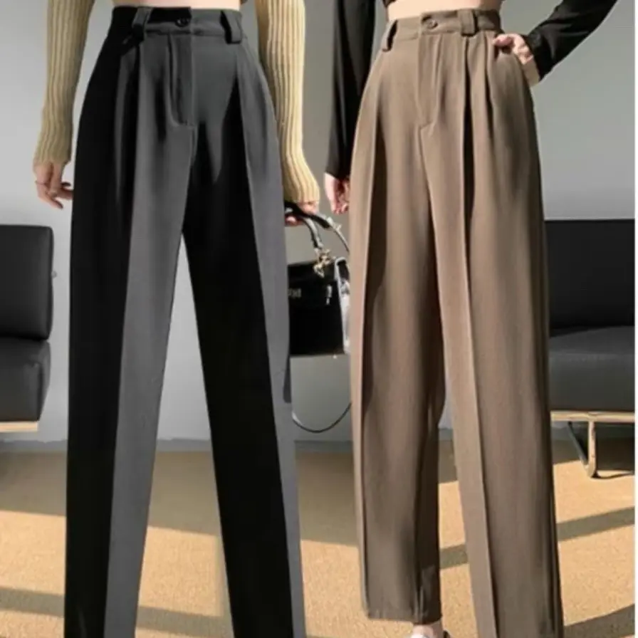 Quần baggy nữ 2 khuy gold nhật mềm mịn mát tôn dáng Women