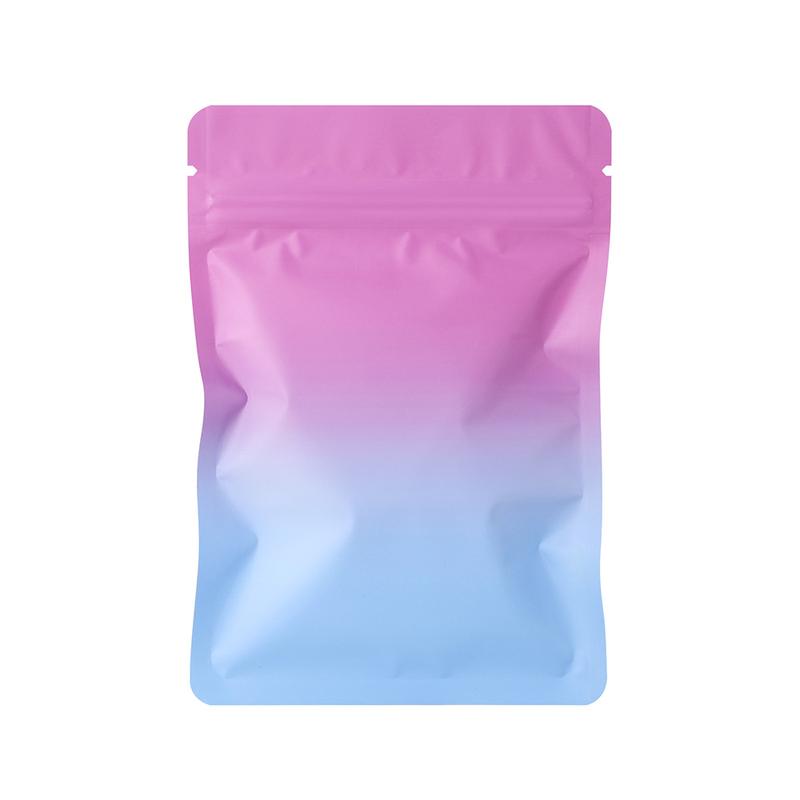 100 chiếc Túi mù hai mặt, Lì Gradient xanh lam và xanh lá cây, Túi Ziplock, Nhãn dán INS, Túi quà tặng bất ngờ, Đóng kín, Bao bì nhôm nhựa Chống Bụi 3