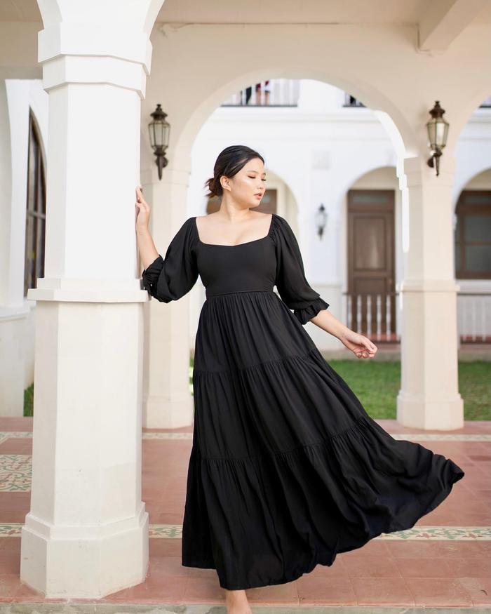 midi dress korean sabrina kasual Jual Rehani - Midi Dress Korean Style,Dress Sabrina Kasual Bigsize Ld 90 - 140 Cm