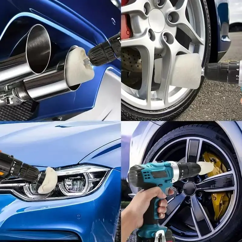 Polishing Wheel Set, 4 Counts Polishing Wheel with Handle, Polishing Tool Accessories for Angle Grinder, Power Tool Accessories 3