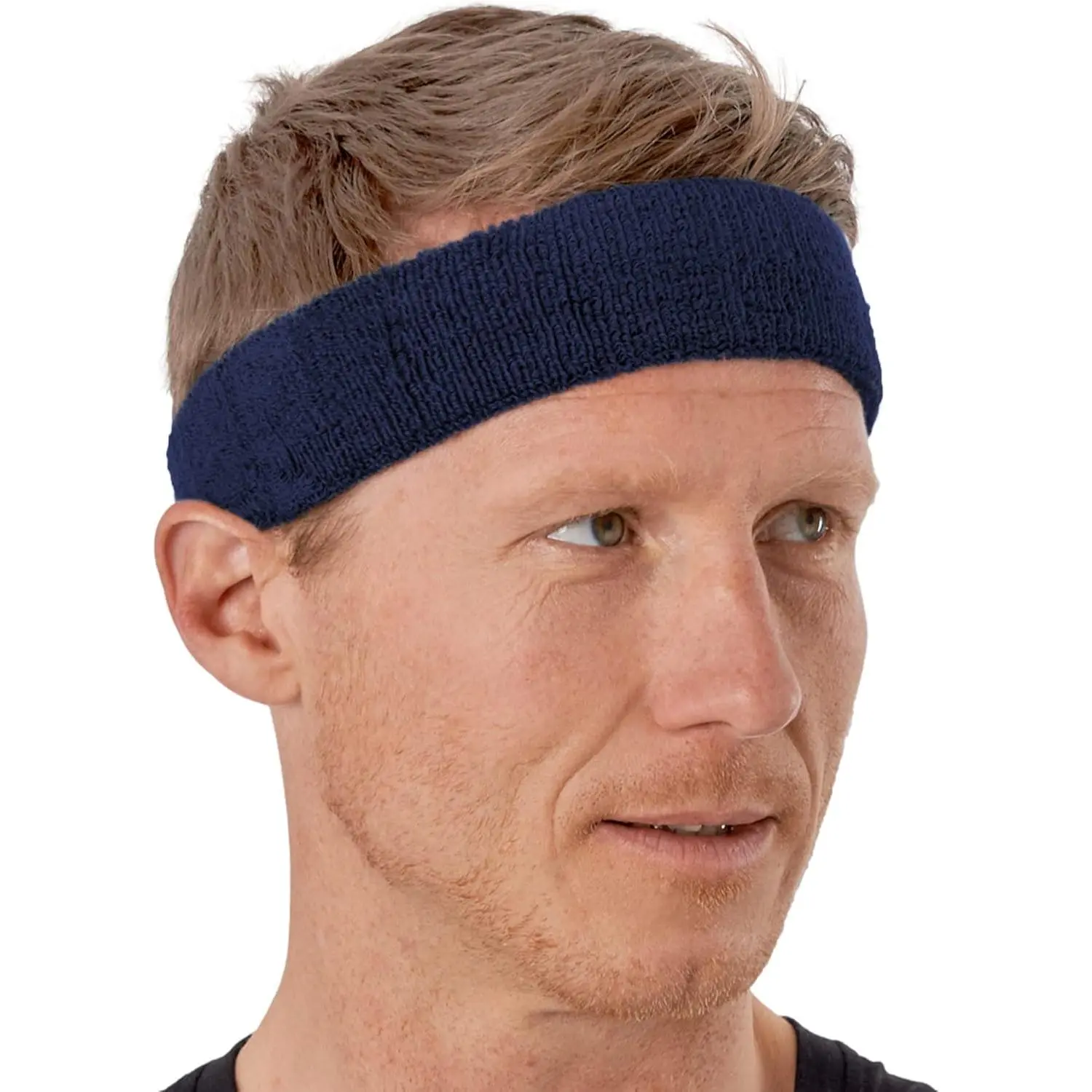 Sports Sweatband Headband Wristband Set - Terry Cloth Headbands for Men & Women, Head & Wrist Sweat Bands for Tennis, Sports, Basketball, Gym, Exercise