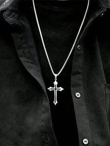 Collar con Colgante de Cruz Vintage para Hombres y Mujeres, Bisutería de Moda para Fiesta, Decoración Diaria de Ropa, Joyería Combinable y Exquisita para Regalo de Cumpleaños