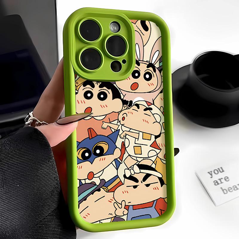 Product Introduction of Ốp Điện Thoại Họa Tiết Gia Đình Bút Chì Màu Nhảy Múa Shin chan, Tương Thích Với iPhone 15promax, 12, 13, 14, 11, xsmax, xs, xr, 7, 8Plus, SE2020, Bảo Vệ Ống Kính, Chống Sốc 1
