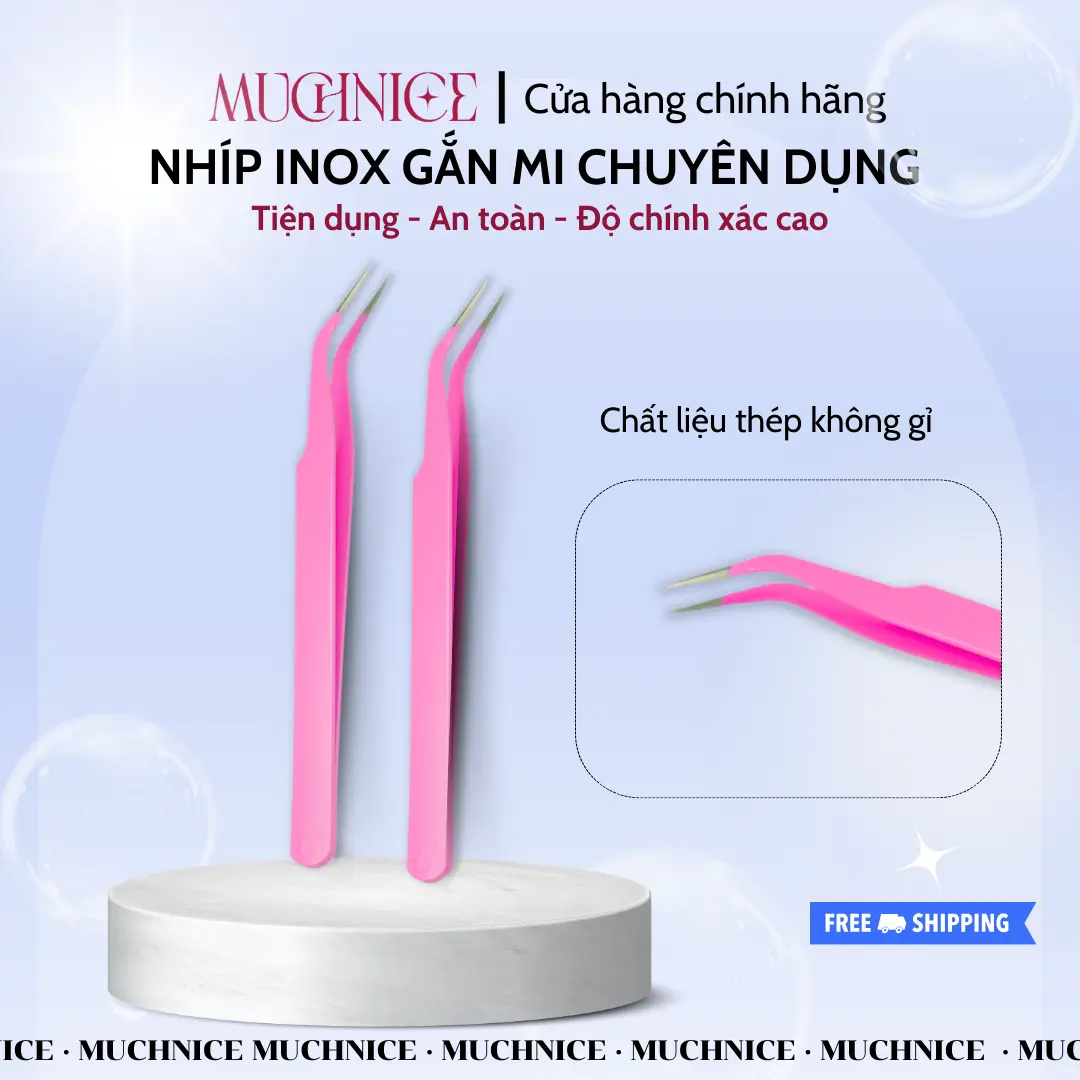 Nhíp gắn mi giả MuchNice chuyên dụng bằng thép không gỉ, dễ dùng