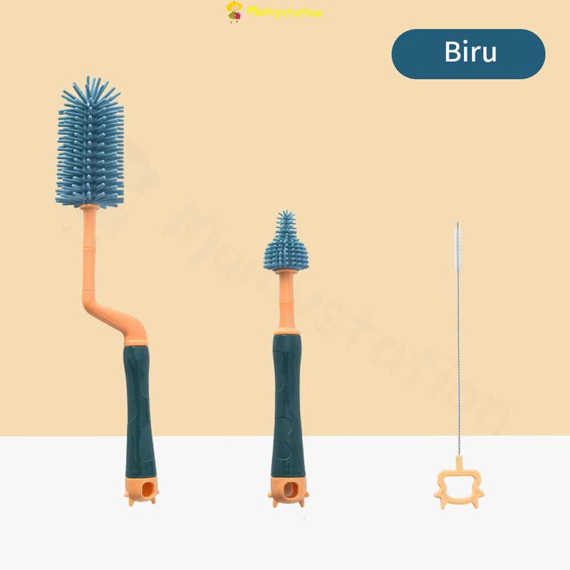 Product Introduction of Sikat Botol Susu Bayi / Pembersih Botol Susu 3in1 Blue Bottle Brush  Pink 25