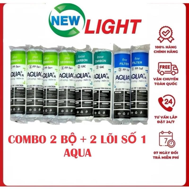 Combo 8 lõi lọc nước 123 Aqua - Gồm 4 lõi số 1, 2 lõi số 2, 2 lõi số 3 suachua may