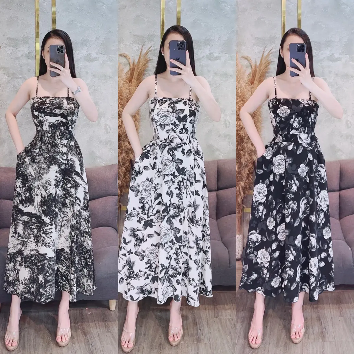 Đầm 2 Dây Nhỏ Mango Dáng Lửng H002