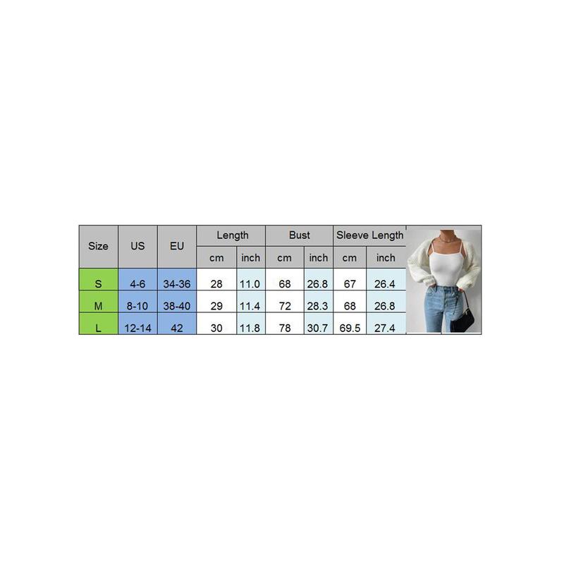 Product Introduction of Women's Open Front Cropped Cardigan Long Sleeve Solid Color Ribbed Knit Shrug Sweater Bolero Tops 0