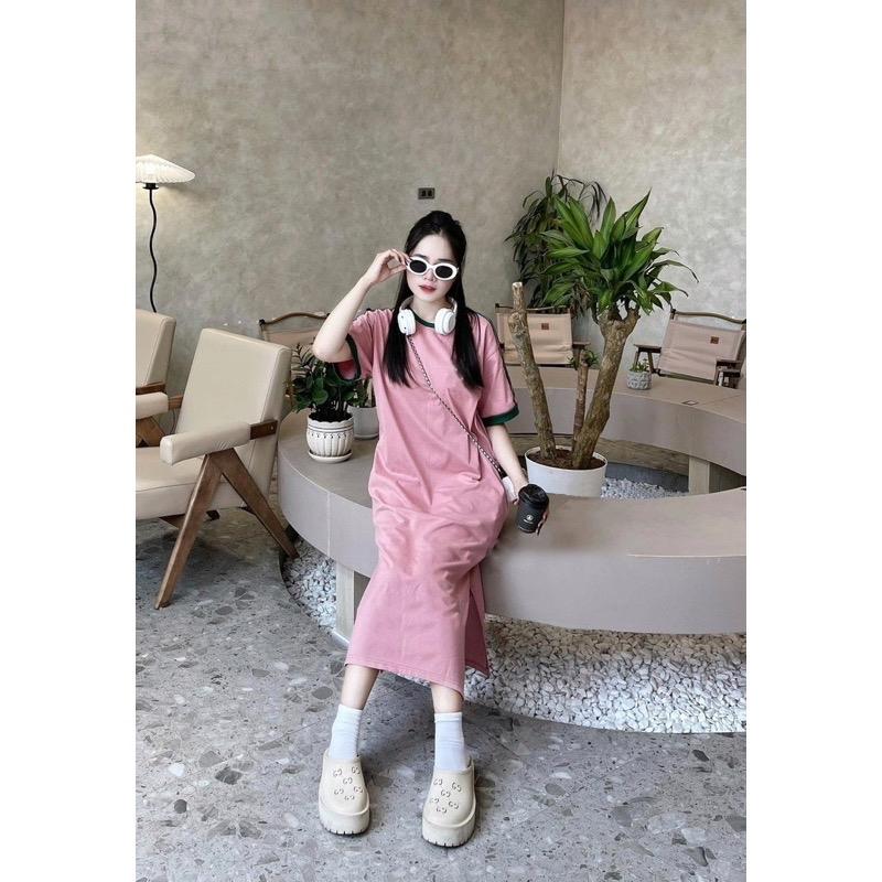 ￼Váy YT20, Đầm Suông From Rộng Phối Viền Sang Chảnh Chất Cotton 2