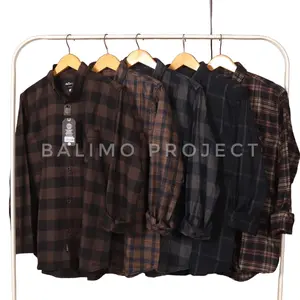 Kemeja Flanel Lengan Panjang Premium Quality Lembut Nyaman Pria AS001 - Bahan Wool Import