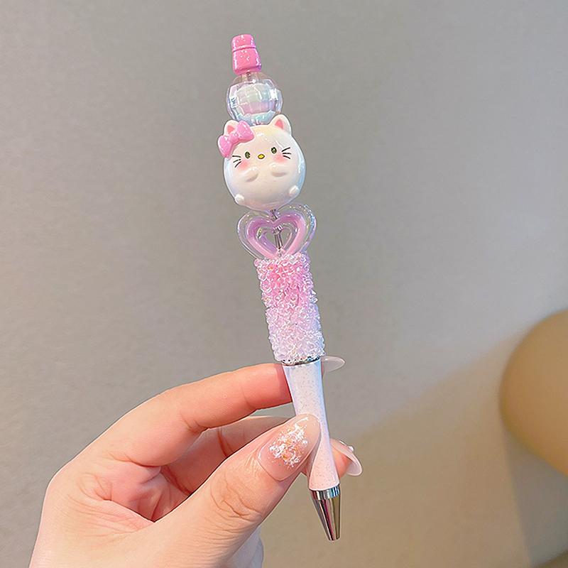 Product Introduction of Sanrio Bead String Pen Kawaii Hello Kitty Cinnamoroll Cute Cartoon DIY Pen Pompompurin Kuromi My Melody Stationery Birthday Gift 25