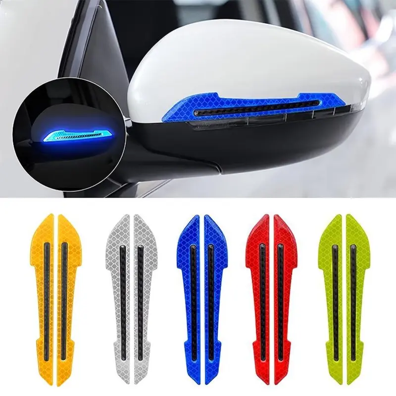 Car Rearview Mirror Reflective Sticker, Car Rearview Mirror Warning Sticker, Universal Anti-Collision Car Exterior Accessories, Vehicle, Decal, Decoration 0
