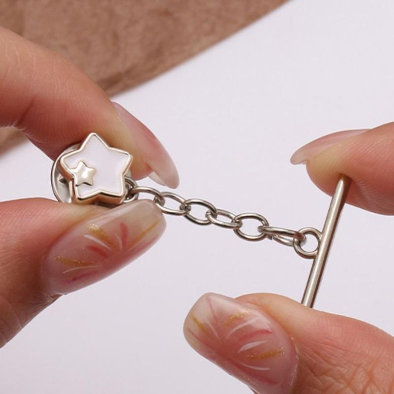Product Introduction of HQ923 Vintage Rabbit Nail-Free Cardigan OT Buckle Triangle Crown Flower Anti-light Brooch Waist Buckle Button Clasps Close Neckline Decorative Brooch Trousers 9