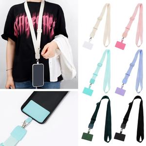Adjustable Crossbody Patch Nylon Soft Rope Universal Anti-lost Phone Lanyard Strap Phone Accessories Phone Hanging Cord Removable Colorful Neck Cord