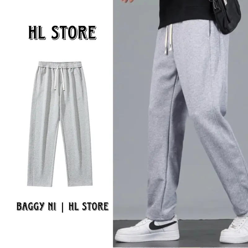 Quần Nỉ Baggy Nam nữ 2 Da Cao Cấp Mềm Mịn Form Hàn Quốc - M01 - Pants, Menswear Kem