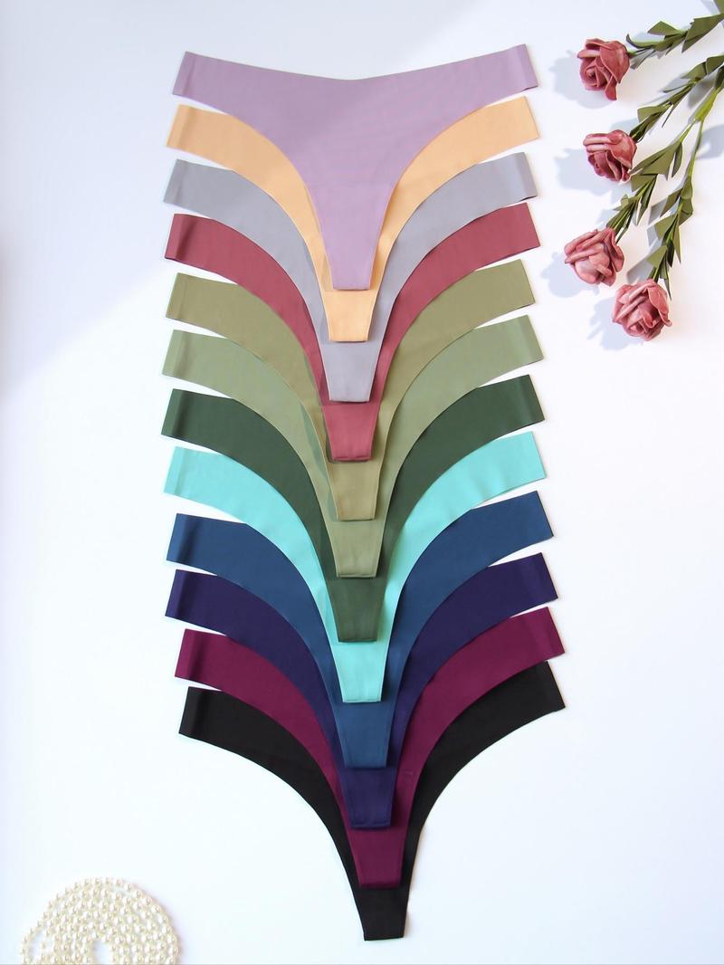 Product Introduction of Women's Solid Color V-shaped Waist Thong, Breathable Comfortable Seamless Panty for Daily Wear, Women's Underwear for All Seasons 3