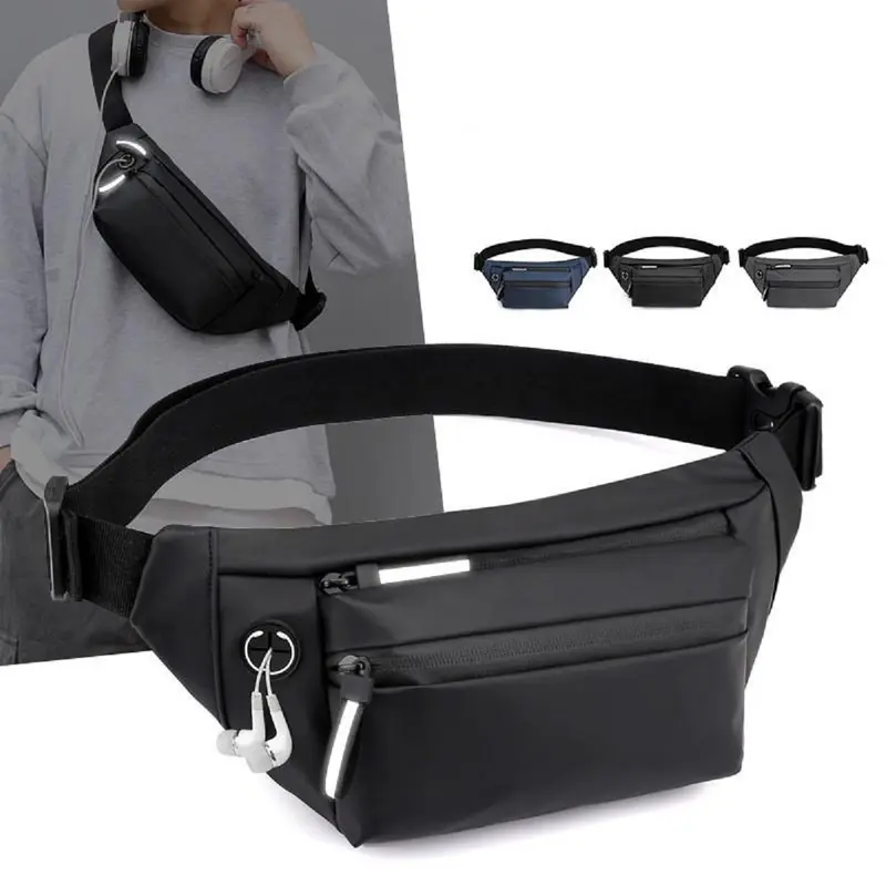 Techdoo Tas Pria Selempang Casual Anti Air Pinggang Pria Slingbag Waistbag Slempang Pria Murah TS214 0