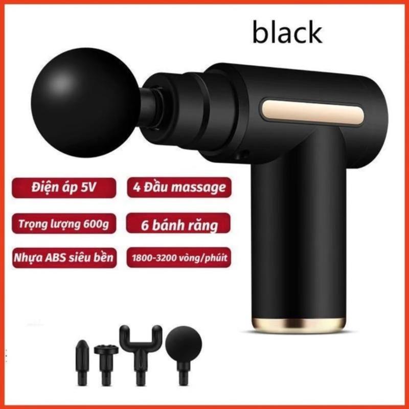 Máy Massage mini cầm tay, máy đấm lưng massage cổ vai gáy 4 đầu 6 chế độ