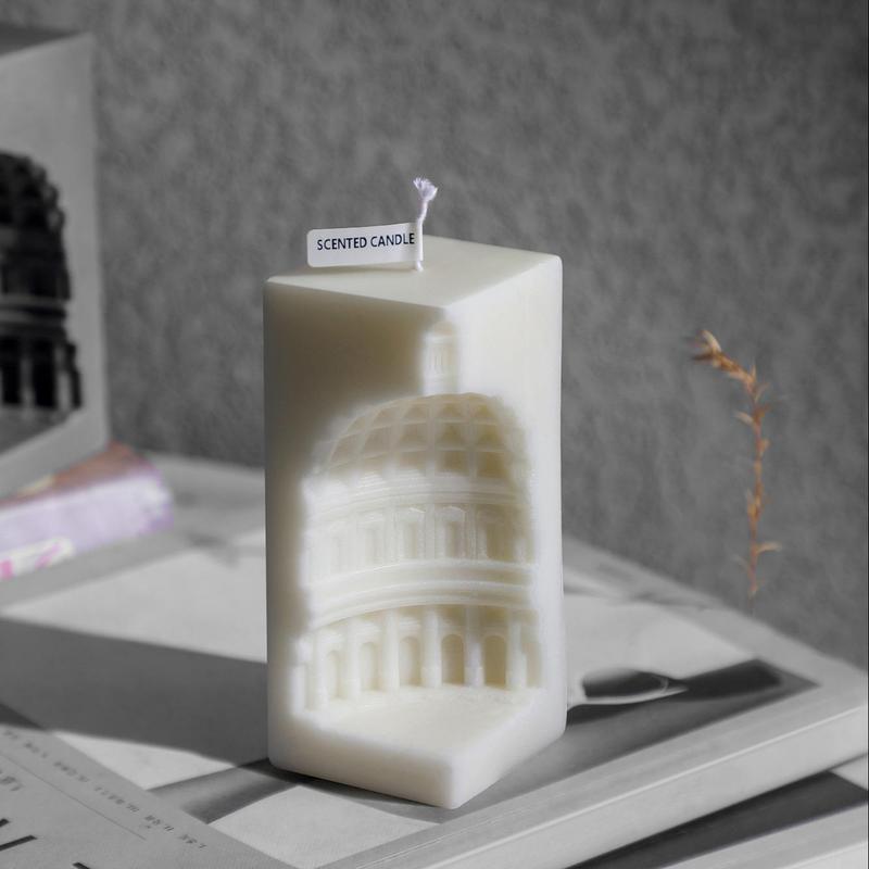 Product Introduction of Roman Architecture Tower Shaped Candle, 2 Counts/set Creative Column Shaped Scented Candle, Decorative Candle for Home Living Room Bedroom 3