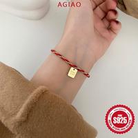 Gambar AGIAO Gelang Tali Merah Manik Persegi Bertekstur Gaya Korea Untuk Wanita - Emas, 16+5cm dari A.GIAO.ID Kab. Gresik 3 Tokopedia