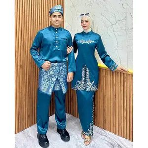Baju Set Kurung Melayu Couple Pria Wanita Adam Hawa Premium