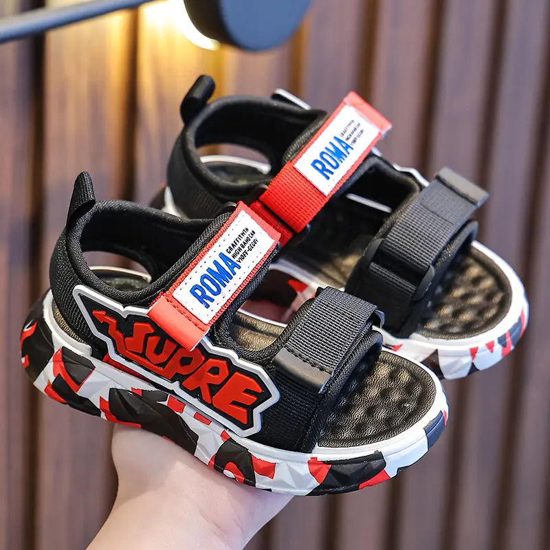 [2-11 tuổi]BM01 Sandal  Hàn Quốc size24-35 Jean Dép Sandal Voi, thời trang phong cách cho bé trai mũi hở thoáng khí mềm êm HQ 3