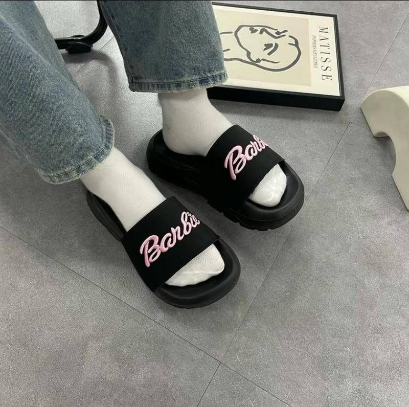  Dép Barbie thêu nổi cực sang choảnh 2024 DéP Slipper Nữ Cao Su Quai Ngang 