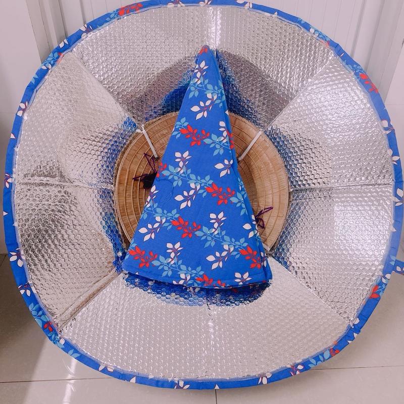 BAO NÓN LÁ CÁCH NHIỆT (ĐK 85cm) Bigsize có KHUNG NHÔM chỉnh vành. Chống nóng, tăng diện tích che mát (sản phẩm không gồm nón lá)