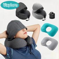 Gambar Vixplorn Bantal U Dengan Penutup Kepala Bantal Leher Perjalanan Dapat Dilepas Dan Dicuci Lindungi Leher Anda  Travel Neck Pillow U-Shaped Bantal Perjalanan Bantal Leher Portable Bentuk U - Abu-abu gelap dari Vixplorn official Kab. Tangerang 1 Tokopedia