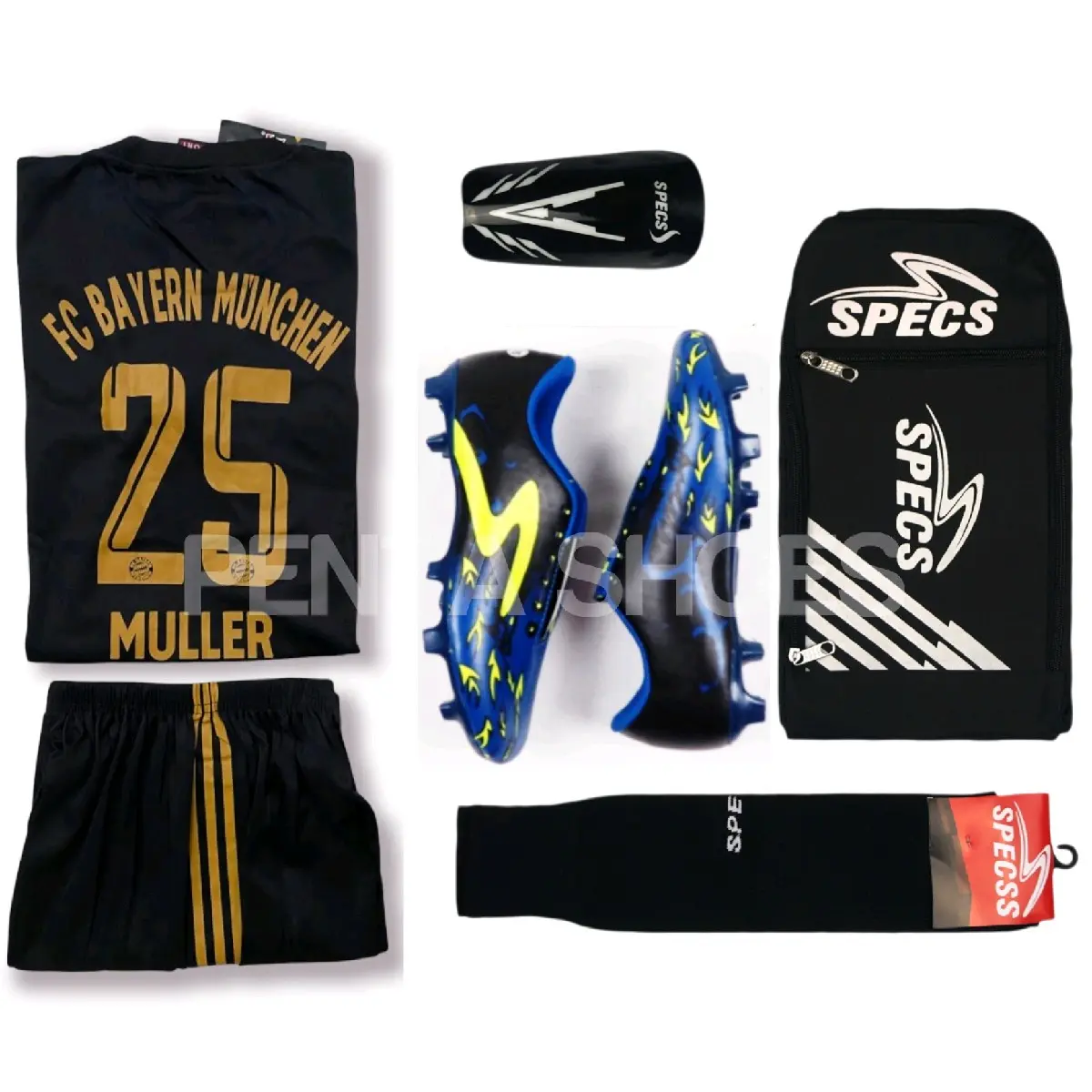 Sepatu Bola Anak Specs, Paket Komplit Termasuk Kaos Kaki, Deker, Tas, dan Jersey Setelan, Banyak Pilihan Variasi dan Merk - Outdoor
