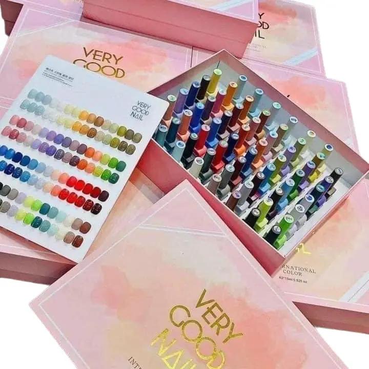 Sét Very good nail 60 màu , Sét tặng Kèm báng màu bass & top , dung tích chai sơn 15ml , chất sơn đặc mượt , Màu chai nào sơn bên Trong màu đó dễ nhận biết Nữ Sơn Gel Women