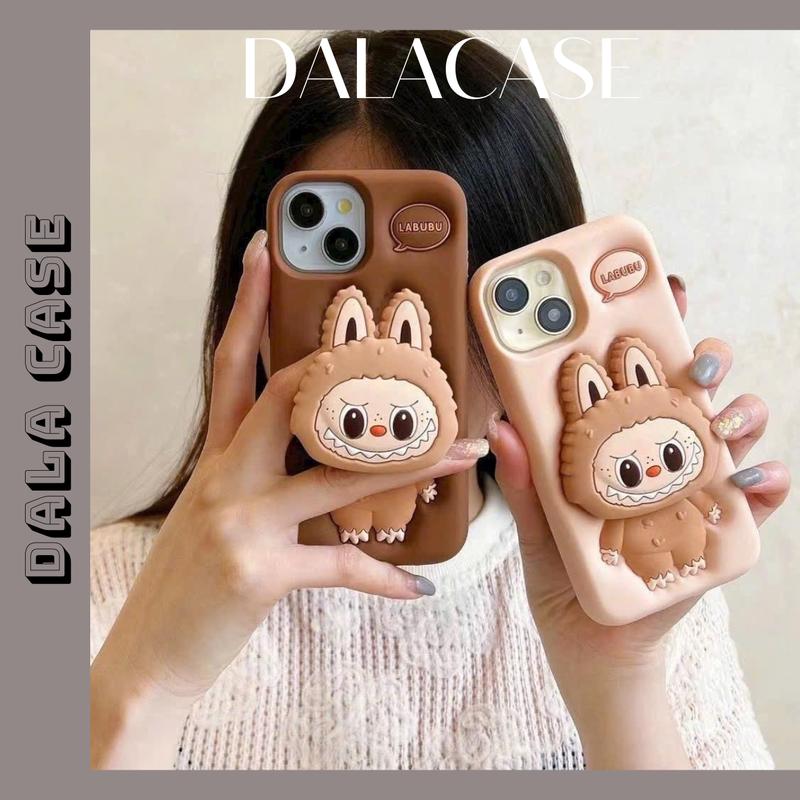  Ốp Lưng Su Silicon Pop Kê Điện Thoại Hình Labubu Nâu 
