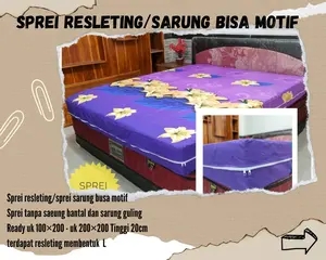 Sprei resleting/sprei sarung busa homemade motif