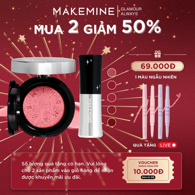 Má hồng cushion kem MAKEMINE Jelly Serum Blush Niacinamide phấn má dạng kem Make Mine MAKE03 Trang Điểm Cosmetic