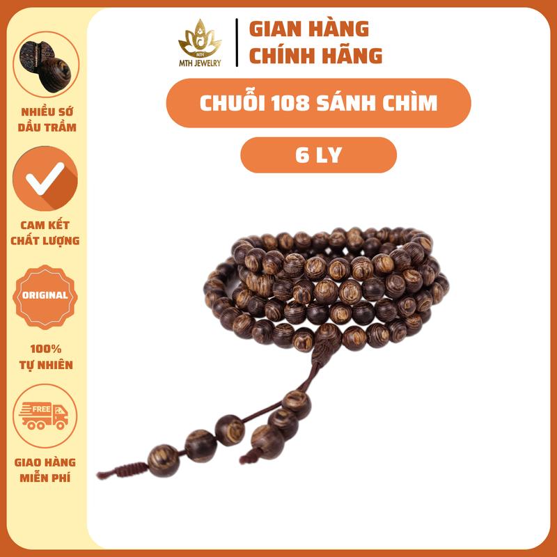 [MTH] Vòng Tay Trầm Hương Sánh Chìm Chuỗi Tràng 108 Hạt Mộc Trầm Hương - Vòng Đủ Size Nam Nữ, Phụ Kiện Hộp, Túi Gấm, Lá Bồ Đề, Nụ Trầm, Dây Xâu - Đeo Tay Voi