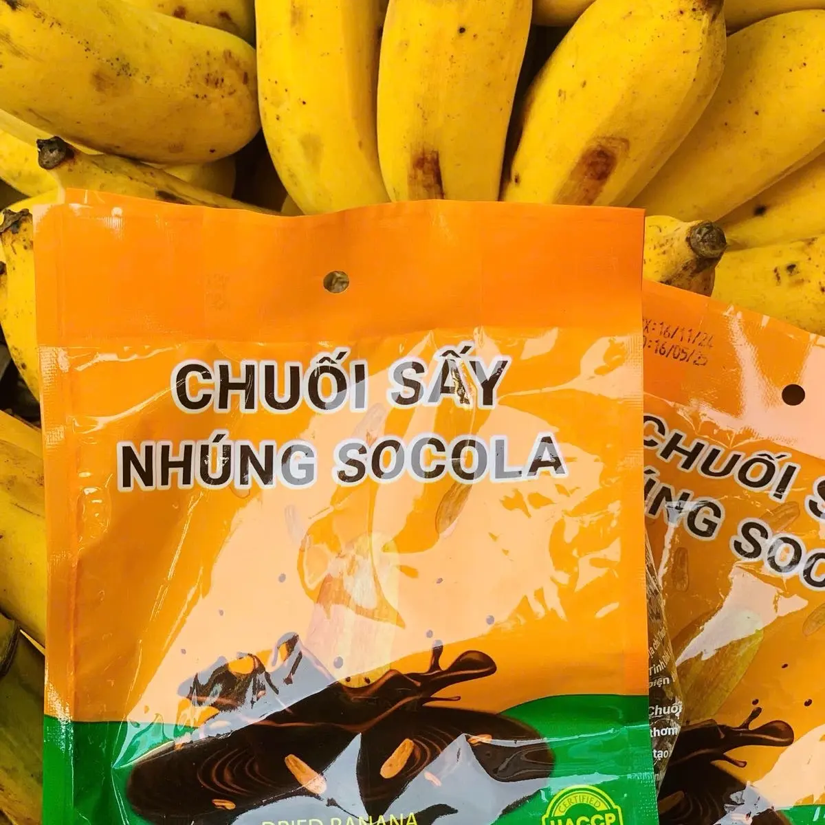 Chuối sấy dẻo nhúng sô-cô-la Snack Food Thức Ăn Ăn Vặt Chocolate Socola