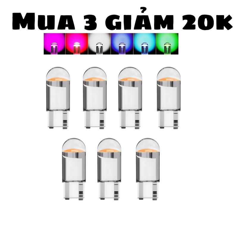 [VG275] Combo 7 Led T10 Sáng, Đèn Led T10 Lắp Mặt Đồng Hồ, Demi, Xi Nhan Xe Máy, Ô Tô Đủ 7 Màu Lựa Chọn