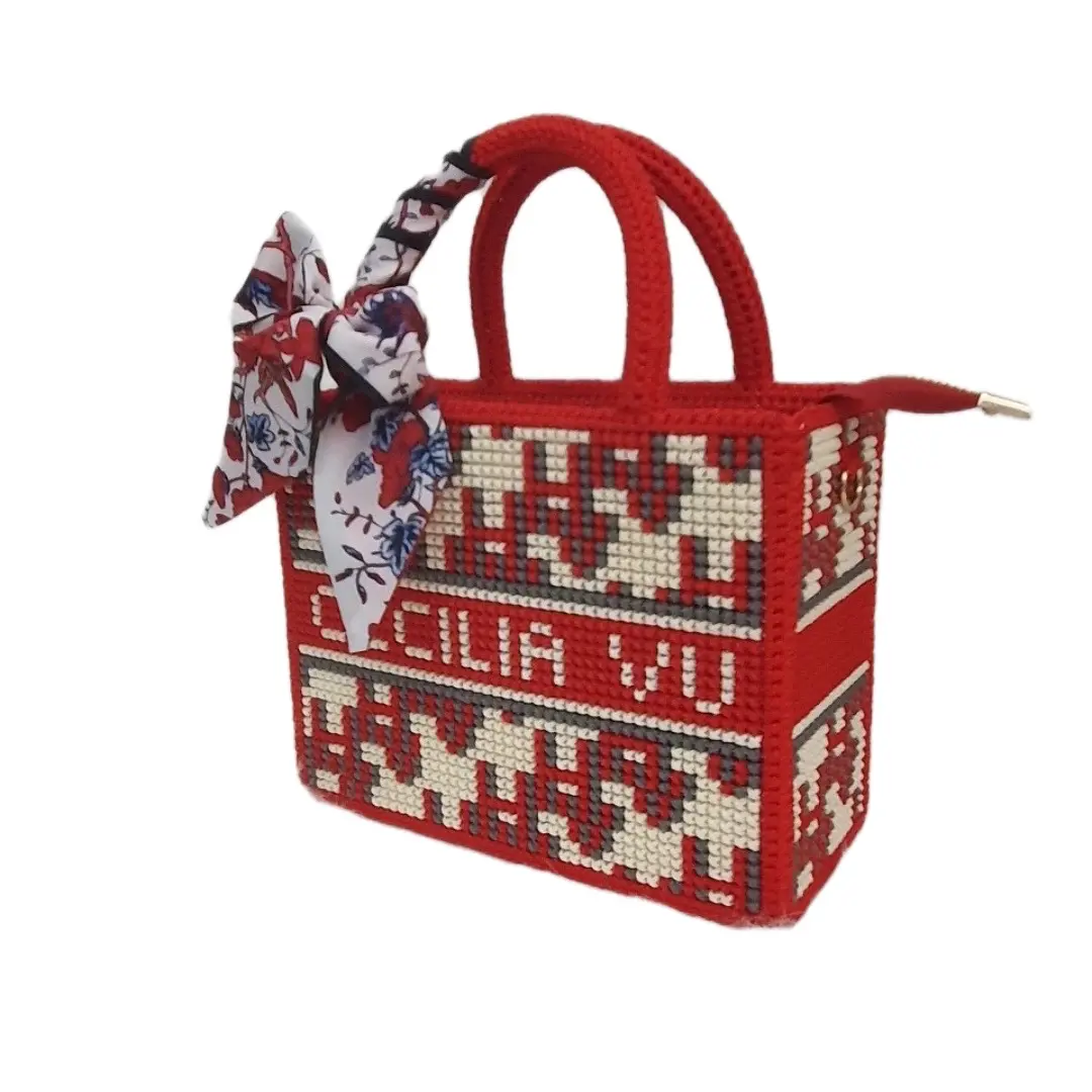 Bộ phụ kiện túi tote tự làm( tên khách) màu đỏ hàn quốc có thể mở rộng nurse bag